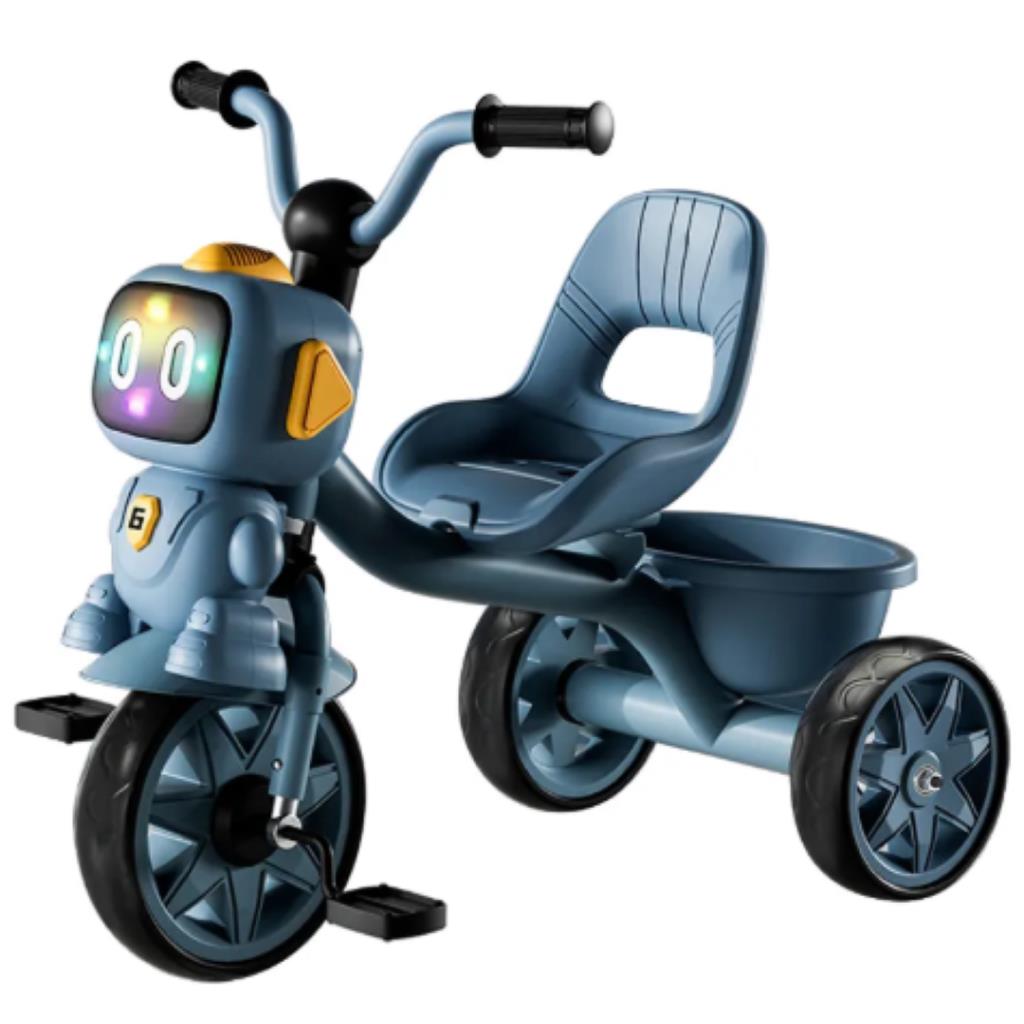 Kids 3-Wheel Tricycle with Robot Design - Blue